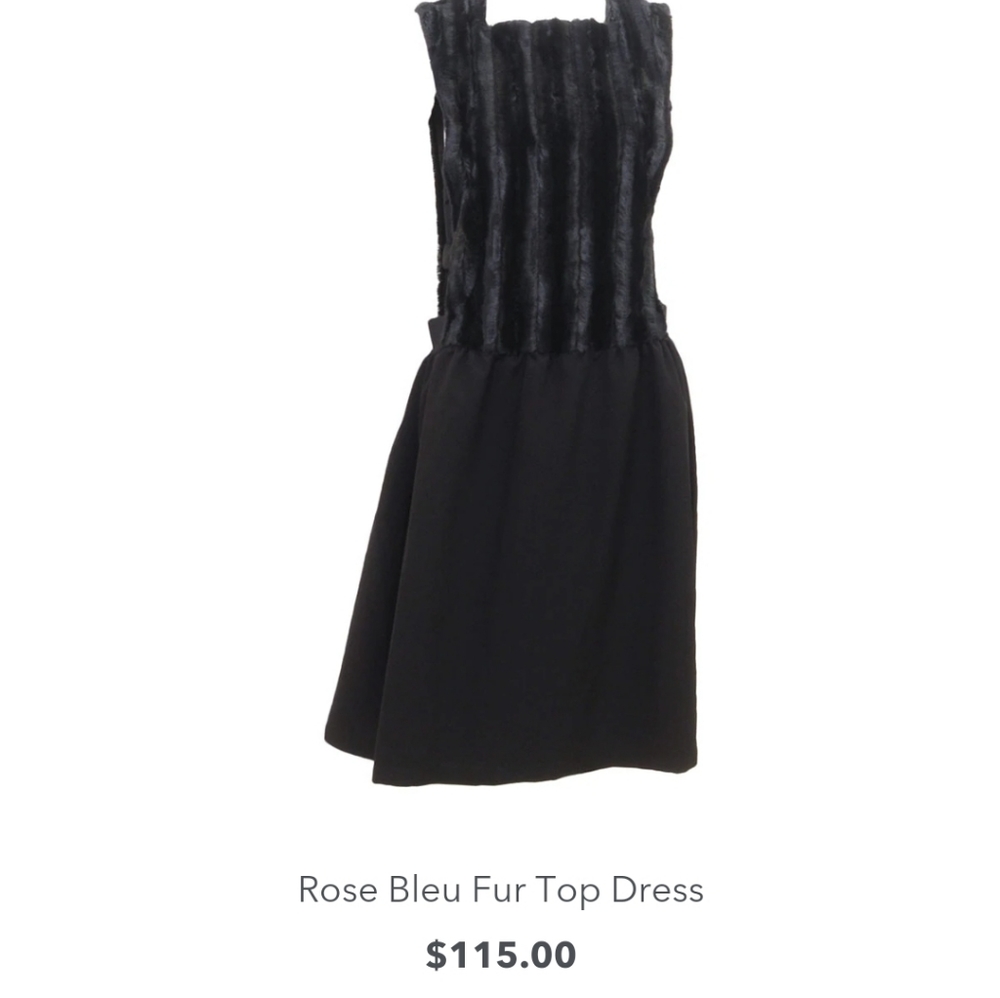 NWT Rose Bleu fur top dress size 14